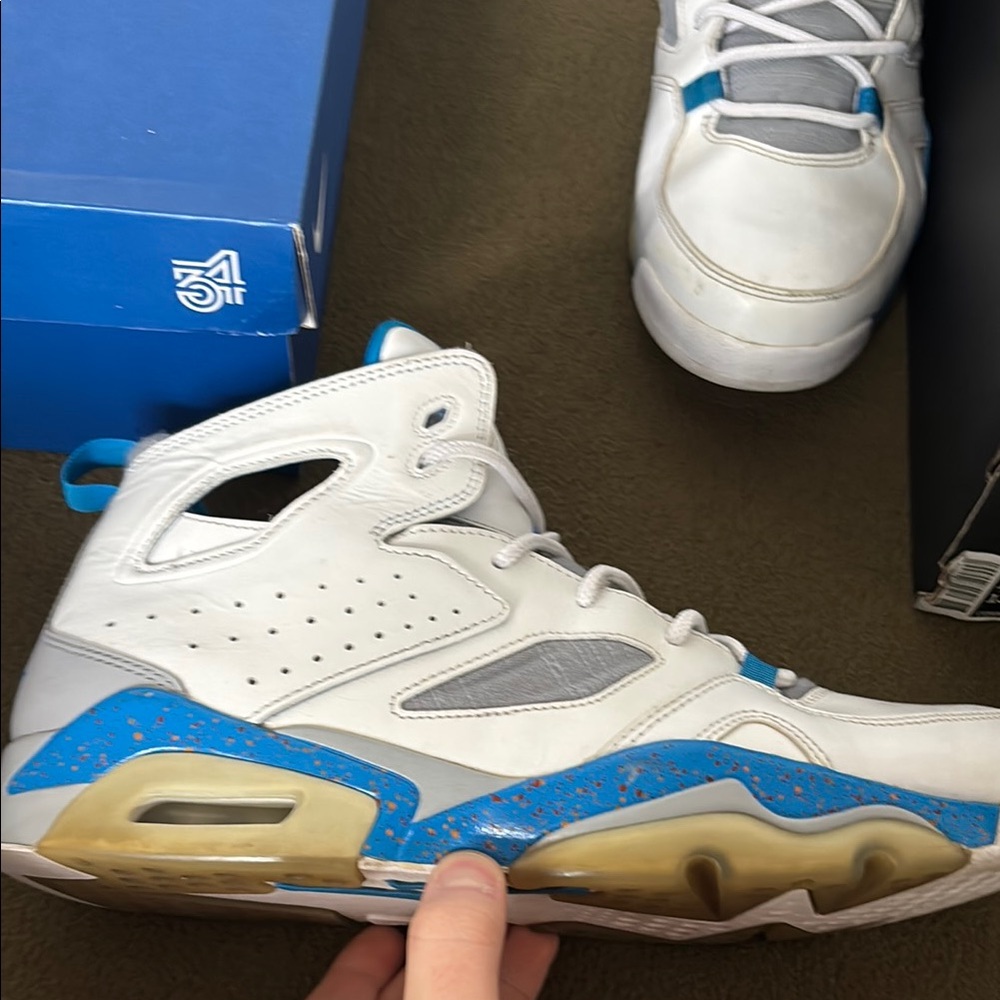 Jordan Blue and White High-Top Sneakers with Air Cushion